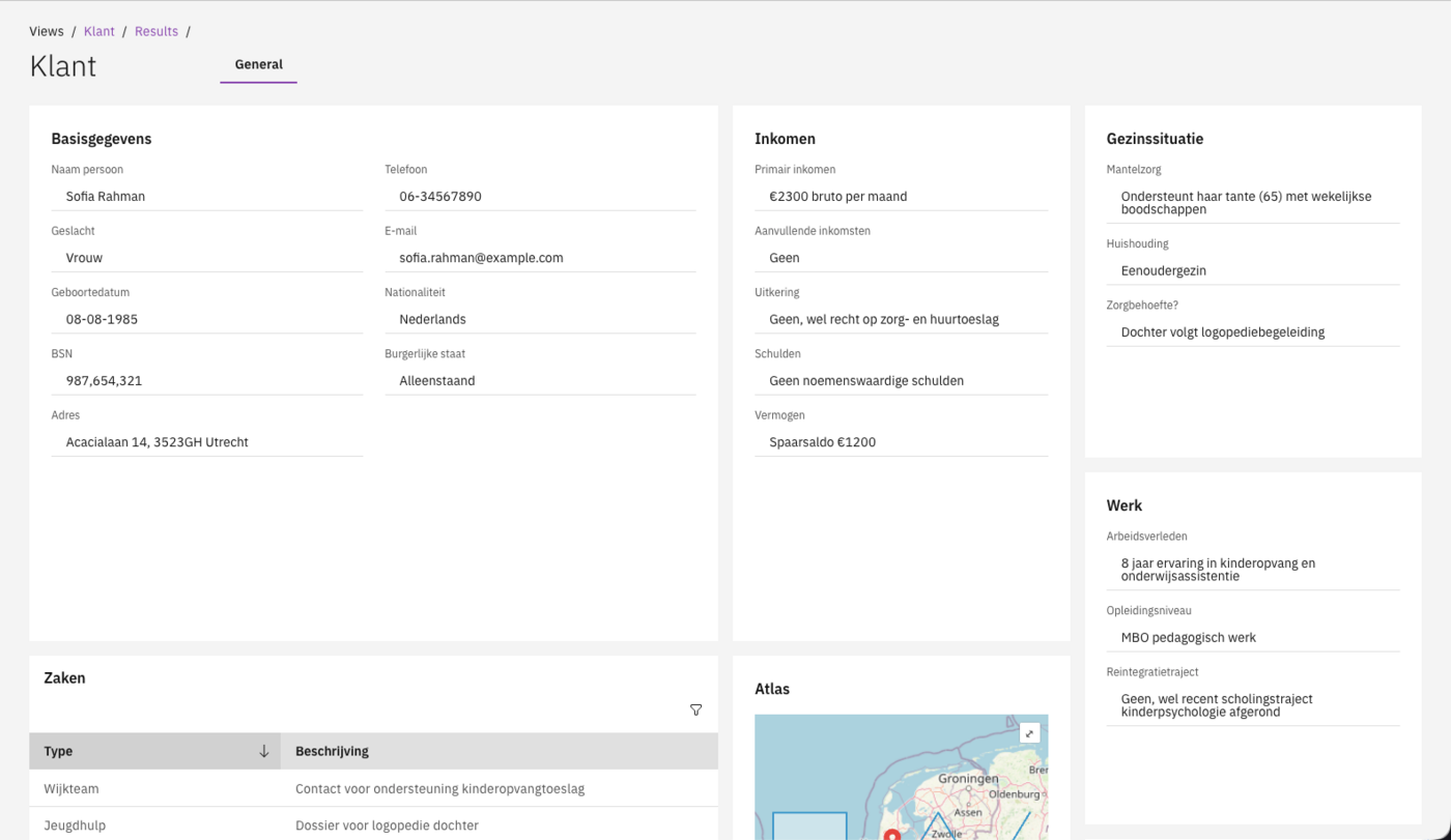 IKO detail screen showing customer data