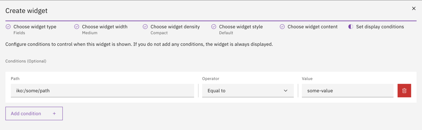 Widget wizard step 6